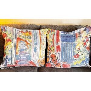 Pottery Barn Set Of 2 26x26 Watercolors Chair In A Room Pillow Covers Only